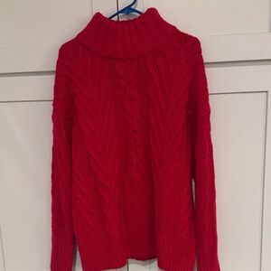 French Connection Vibrant Red Cowl Neck Sweater